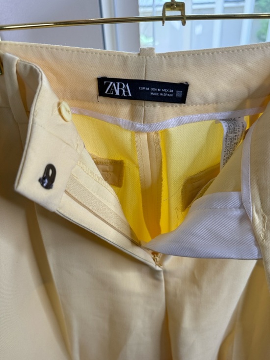 Zara Yellow smart wide leg trousers - Picture 7 of 7